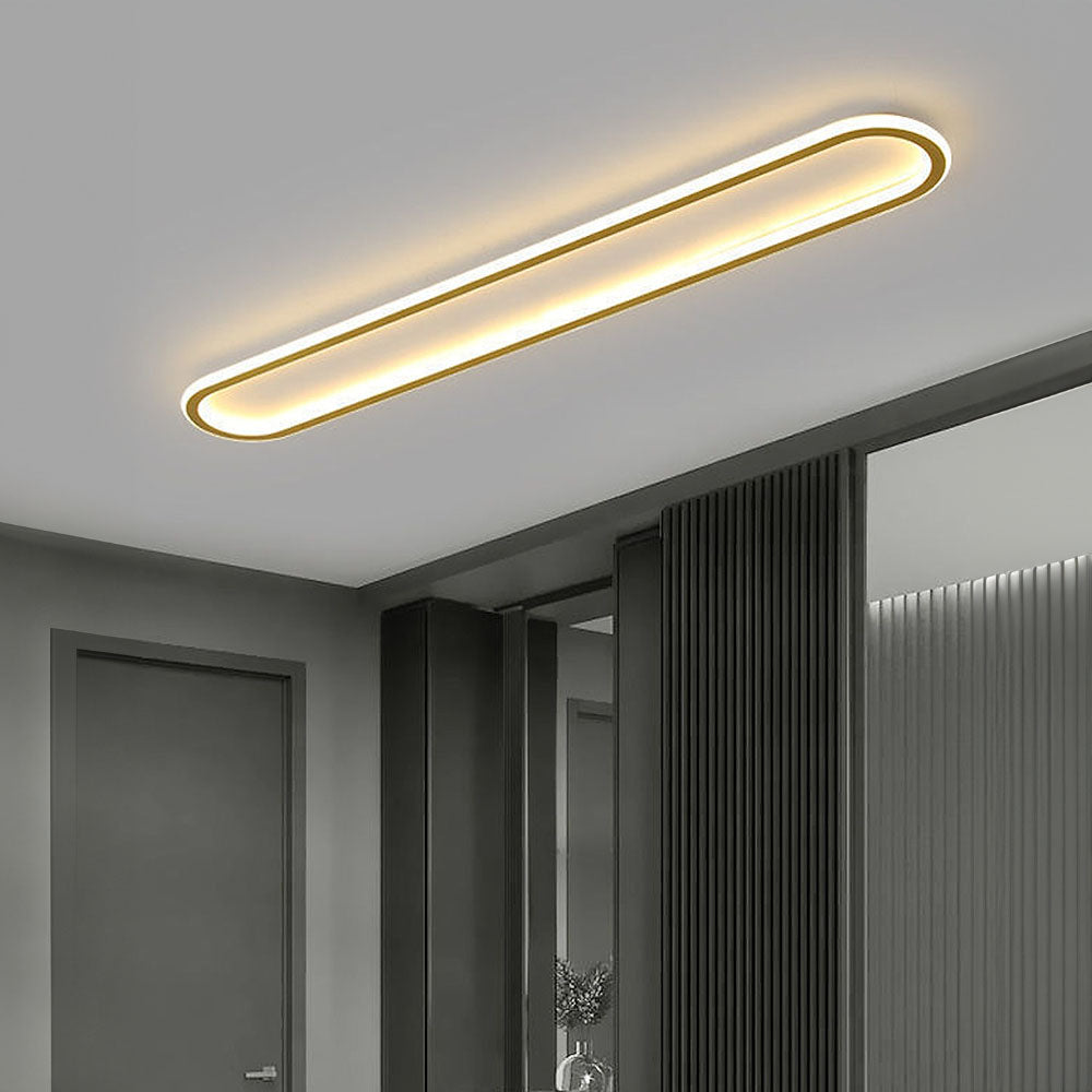 Oval dimmable LED ceiling light with color change – flat &amp; modern