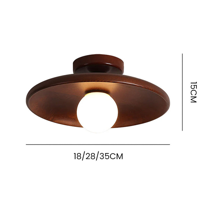 Nordic-style wooden ceiling light – round, minimalist &amp; modern