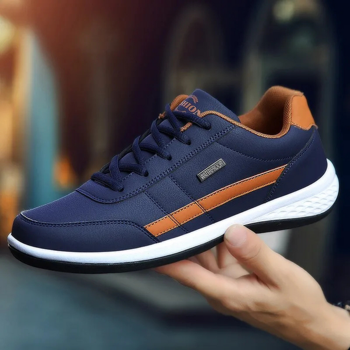 Men's Leather Sneakers with Supportive Fit