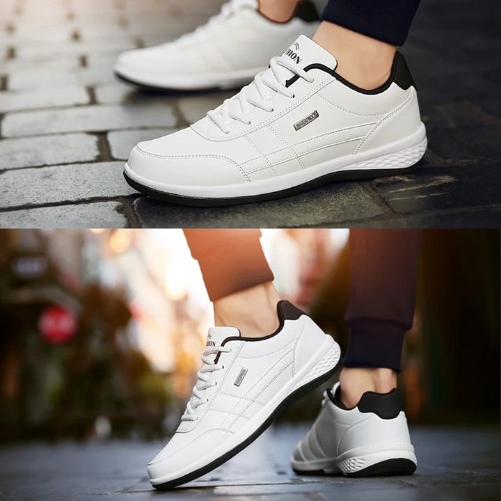 Men's Leather Sneakers with Supportive Fit