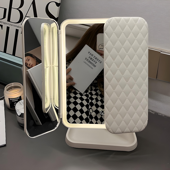 LED makeup mirror with triple lighting