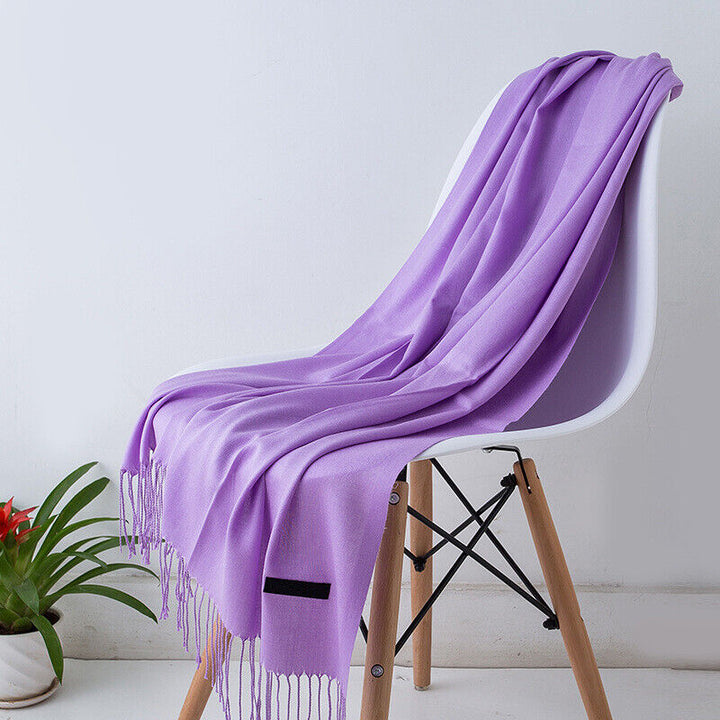 Soft winter scarf with tassels for women and men