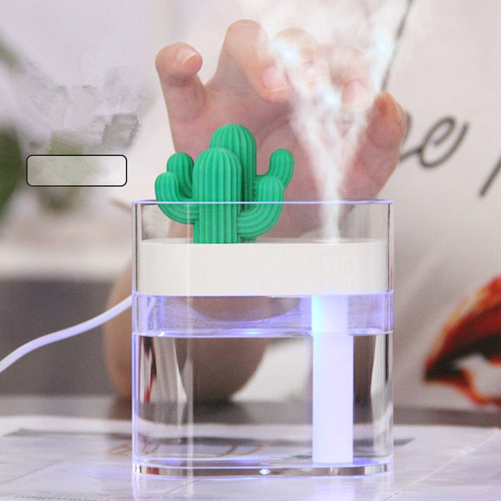 Ultrasonic Humidifier Cactus Design – Compact Diffuser with Timer