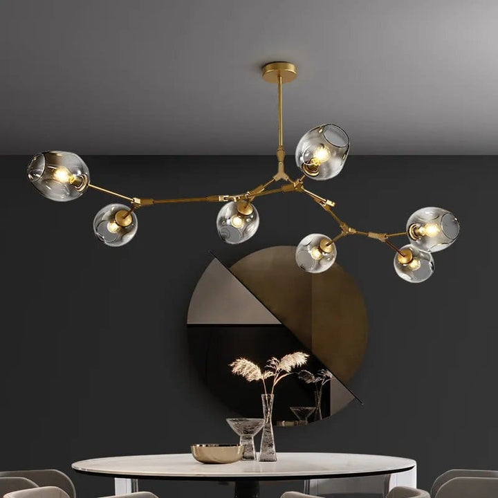 Gaffer chandelier with floating light elements