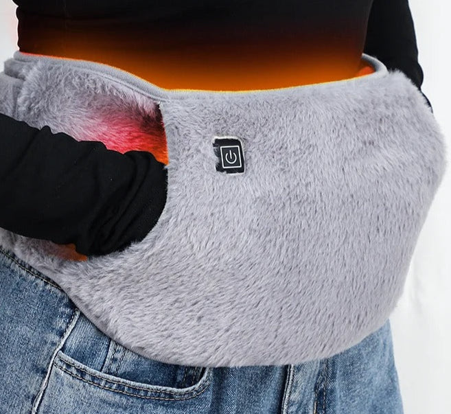 USB heating belt and hand warmer with three heat settings made of soft velvet