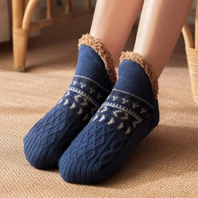 Unisex cozy socks with anti-slip sole 