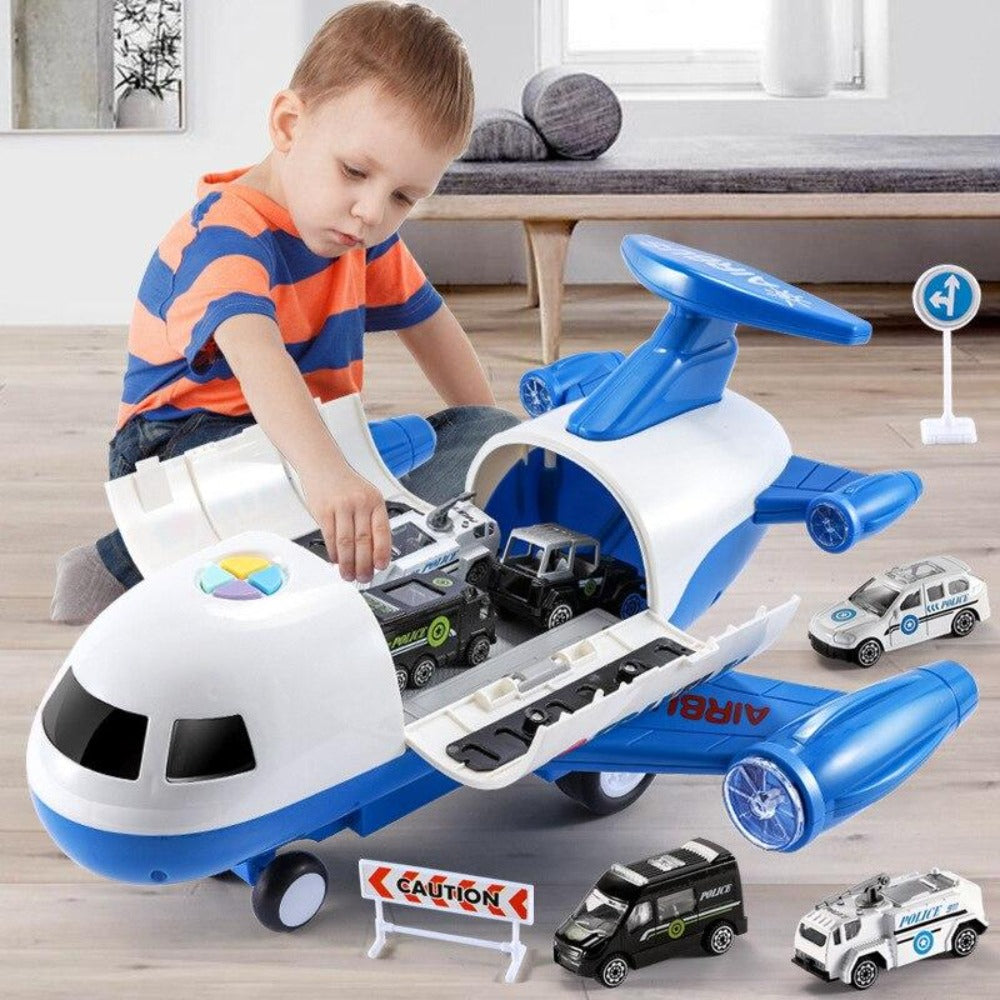 Adventure Plane with Construction Vehicles Playset for Children