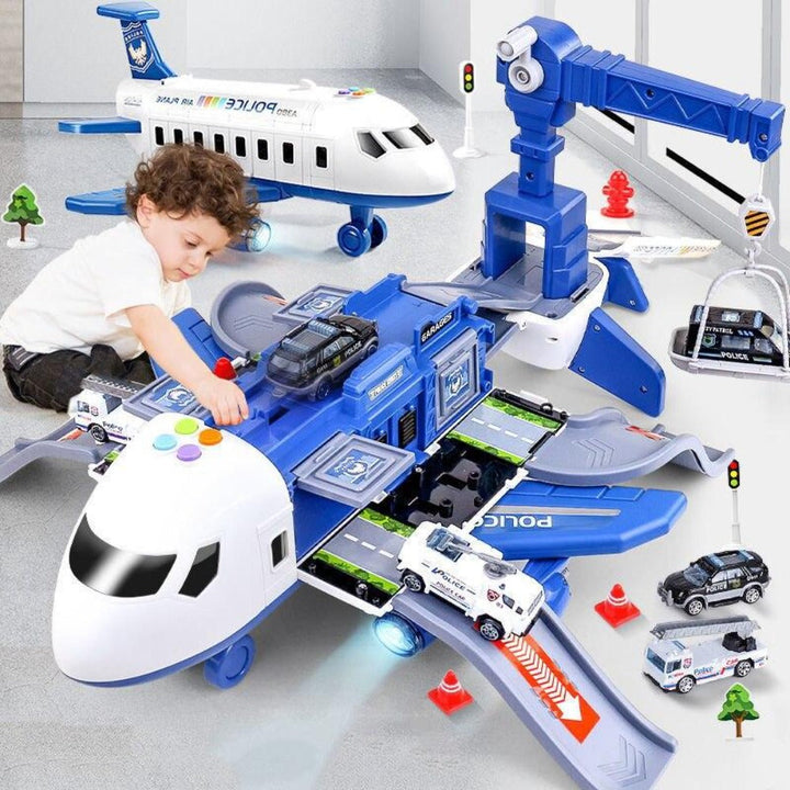 Adventure Plane with Construction Vehicles Playset for Children
