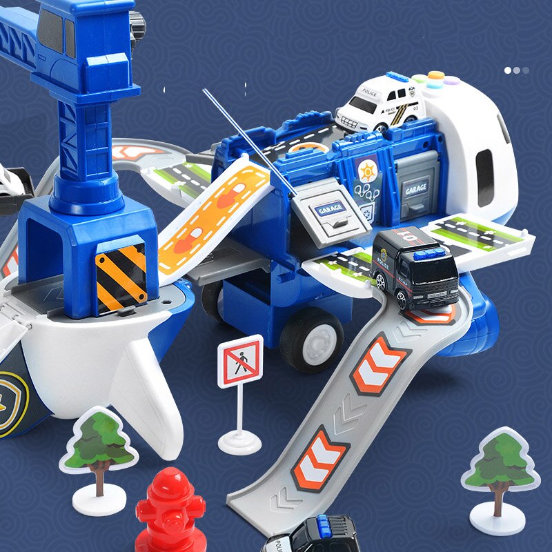 Adventure Plane with Construction Vehicles Playset for Children
