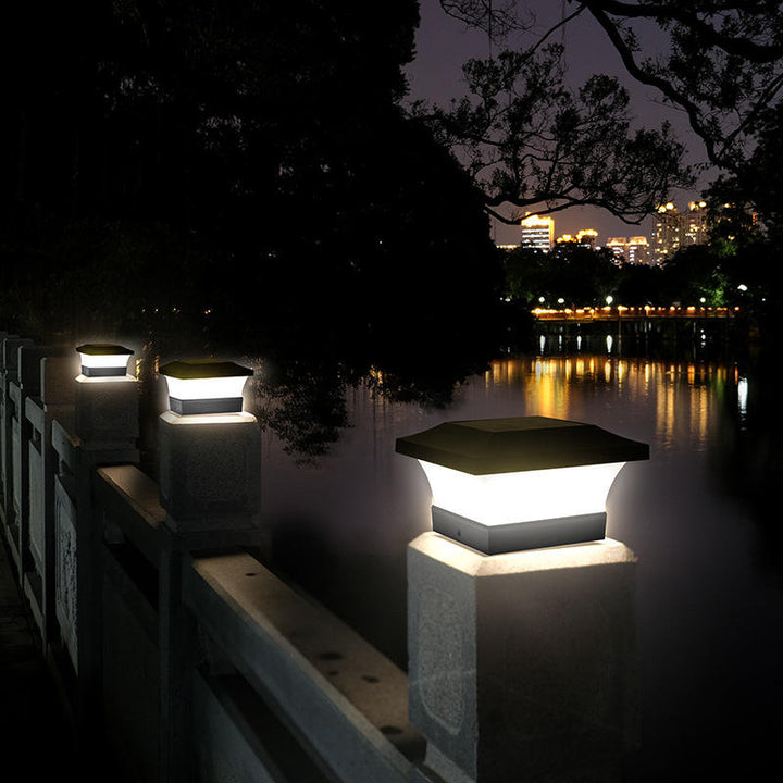 Solar-powered LED garden light, weatherproof with warm white light