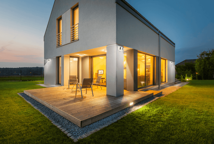 Solar-powered LED outdoor wall light, weatherproof for garden and balcony