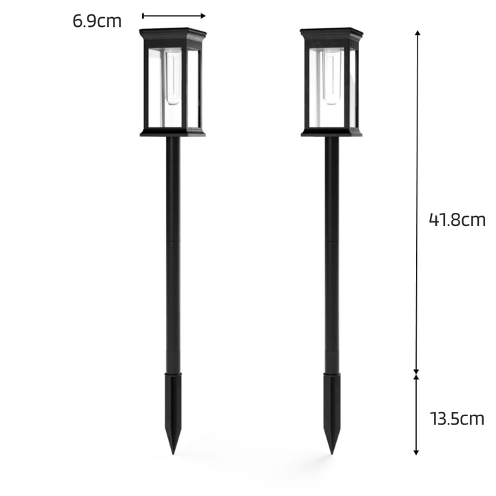 Solar-powered weatherproof path lighting for garden and driveway