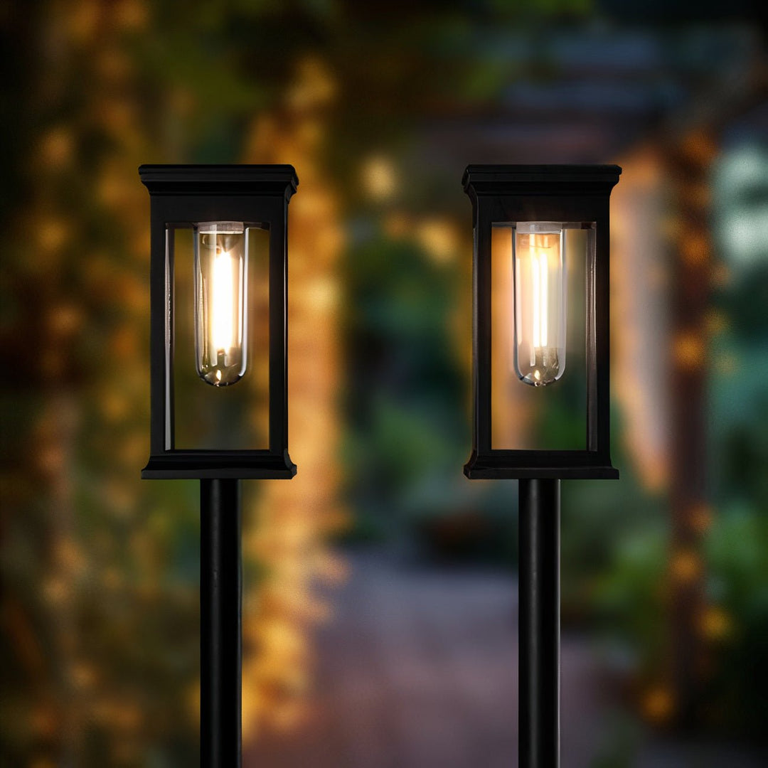 Solar-powered weatherproof path lighting for garden and driveway