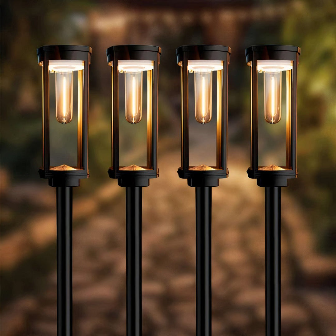 Solar-powered weatherproof path lighting for garden and driveway