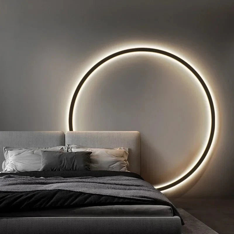 LED round wall lamp with warm light for living room