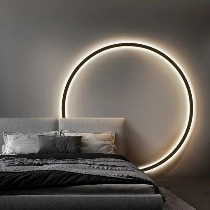 LED round wall lamp with warm light for living room