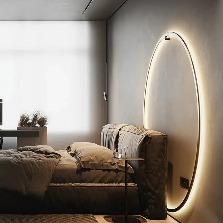 LED round wall lamp with warm light for living room