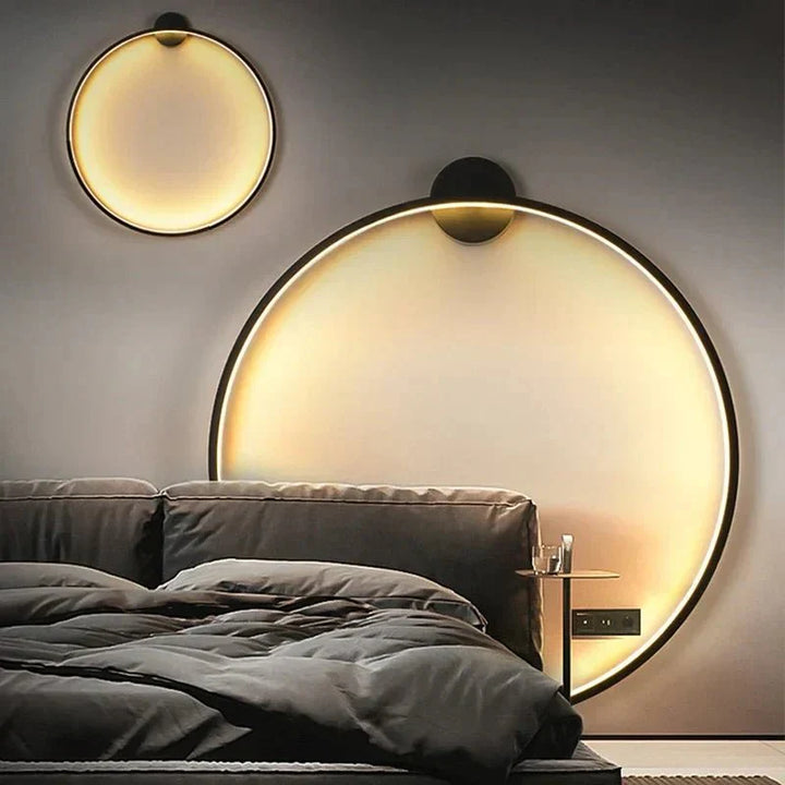 LED round wall lamp with warm light for living room