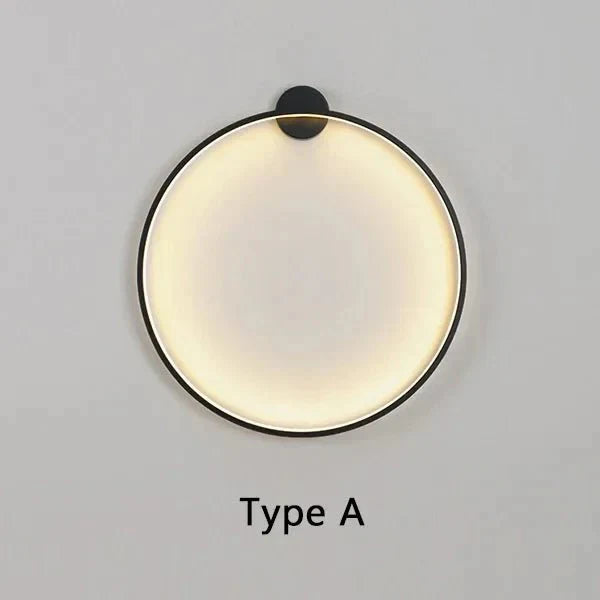 LED round wall lamp with warm light for living room