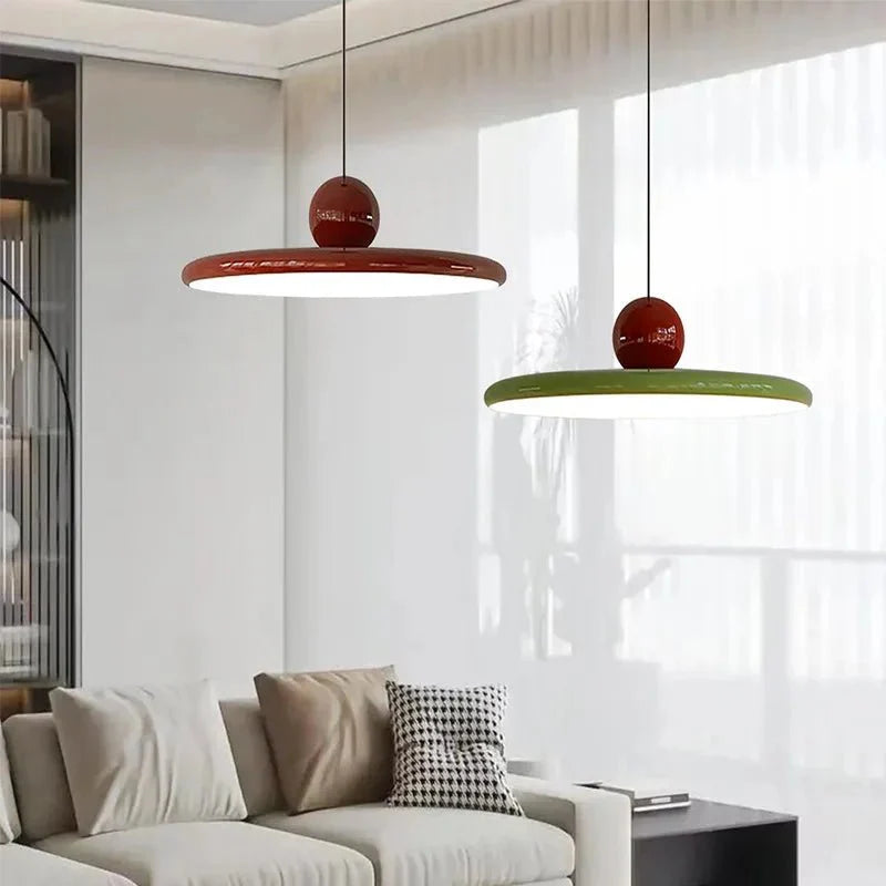 Slim pendant light with glazed design for dining room and kitchen