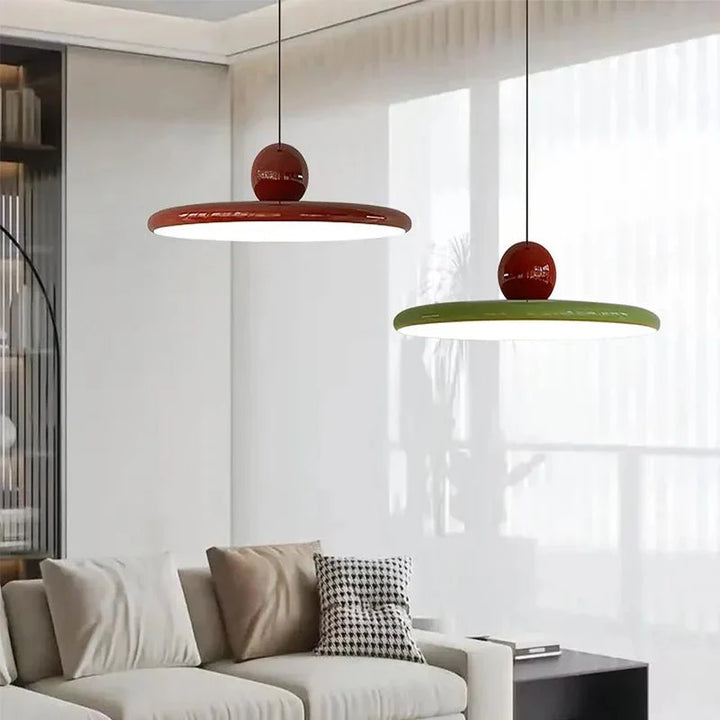 Slim pendant light with glazed design for dining room and kitchen