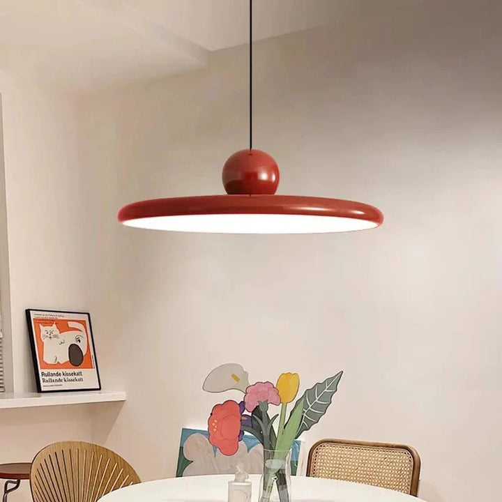 Slim pendant light with glazed design for dining room and kitchen