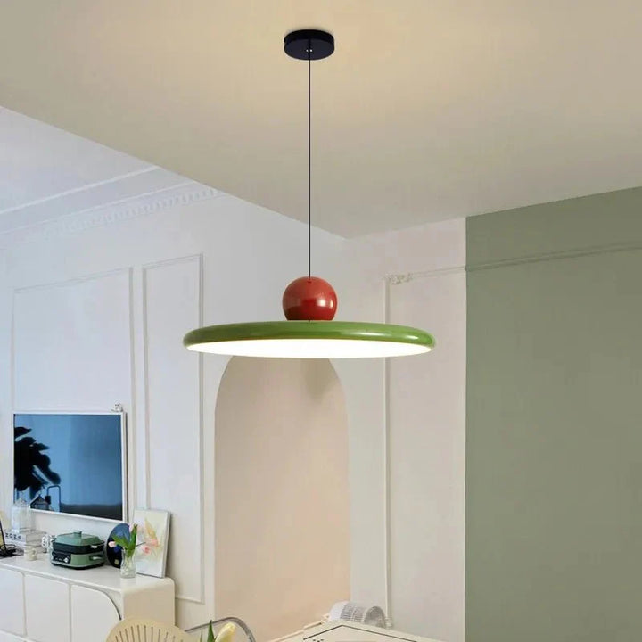 Slim pendant light with glazed design for dining room and kitchen