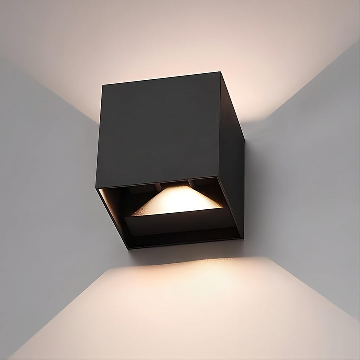 Geometric LED wall light with warm light for bedroom and hallway