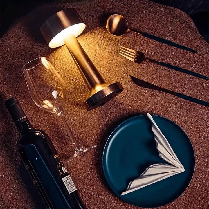 Wireless LED table lamp with a minimalist design for stylish rooms