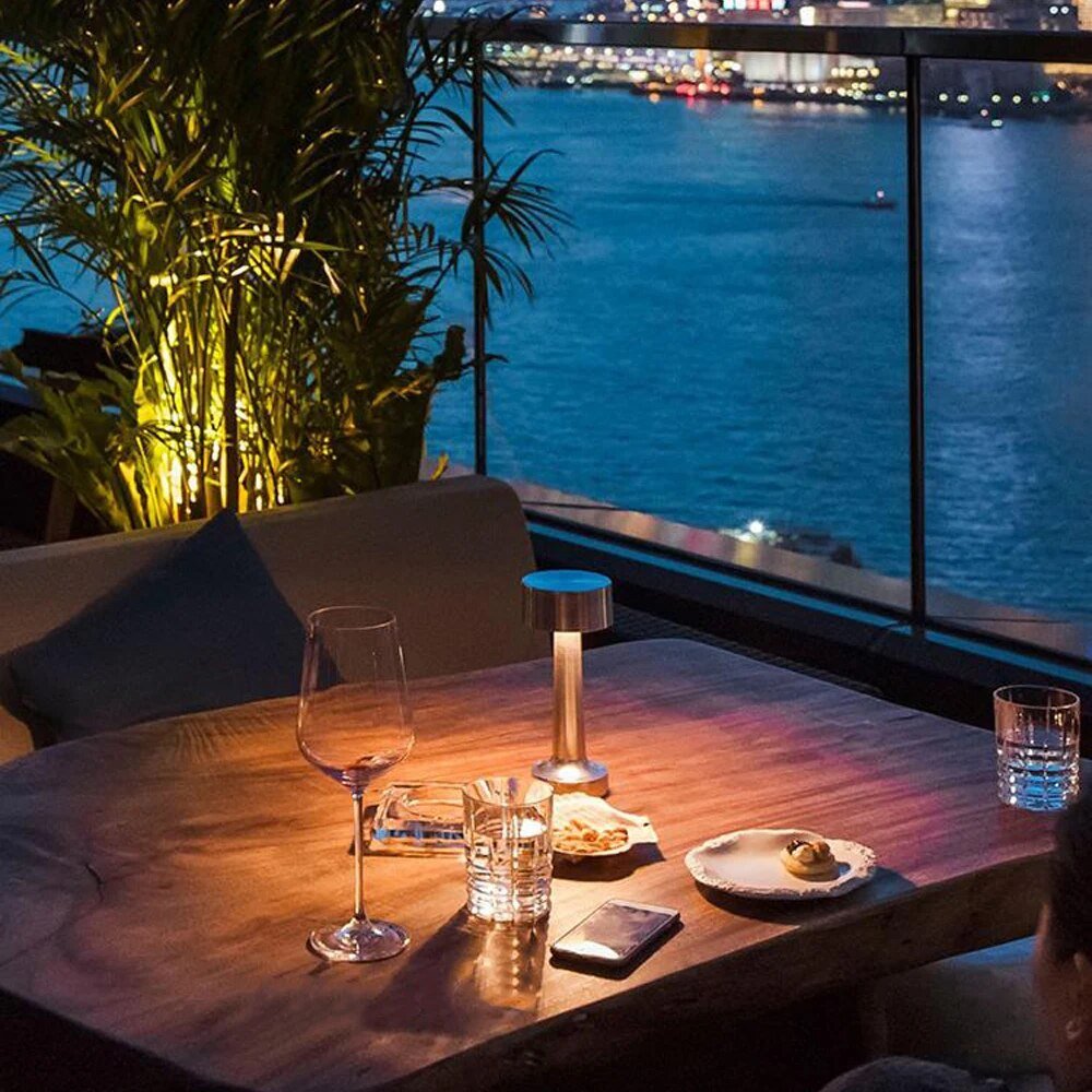 Wireless LED table lamp with a minimalist design for stylish rooms