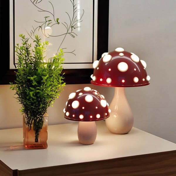 Dimmable mushroom table lamp with warm light for bedroom and living room