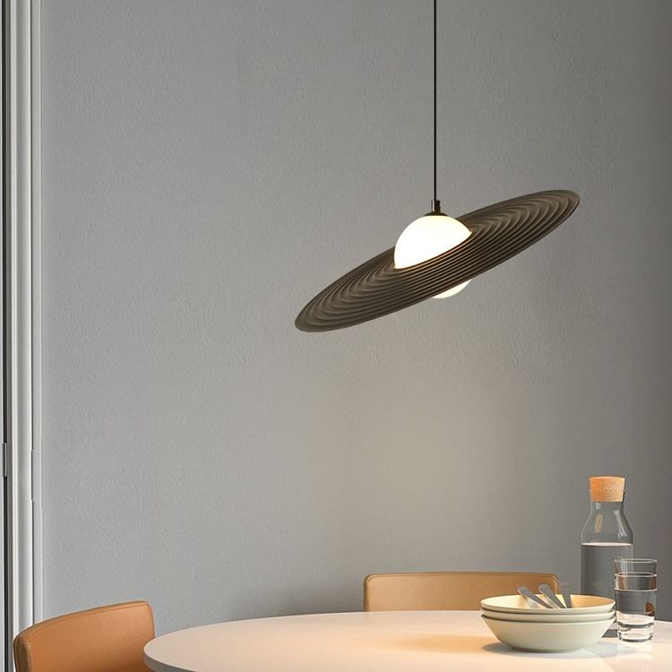 Modern LED pendant light in UFO design for living room