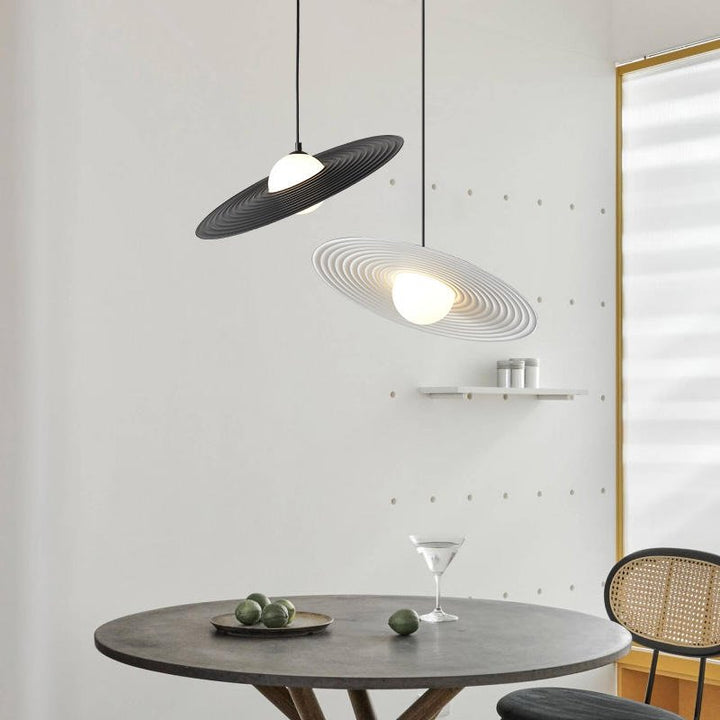 Modern LED pendant light in UFO design for living room