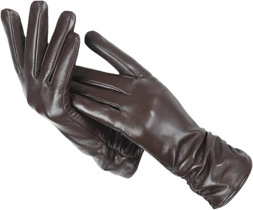 Women's Leather Gloves with Classic Design