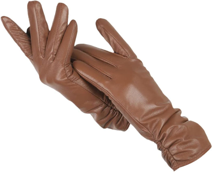Women's Leather Gloves with Classic Design