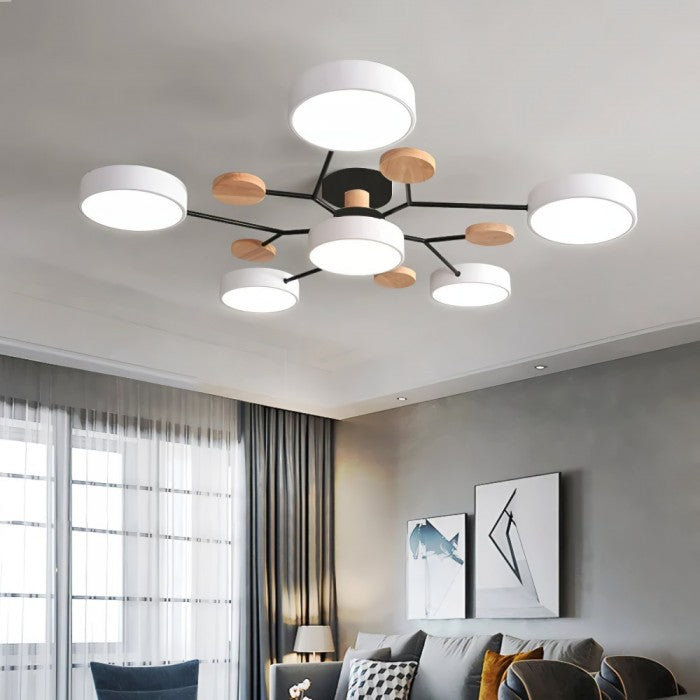 LED ceiling light with organic design for living room and dining area