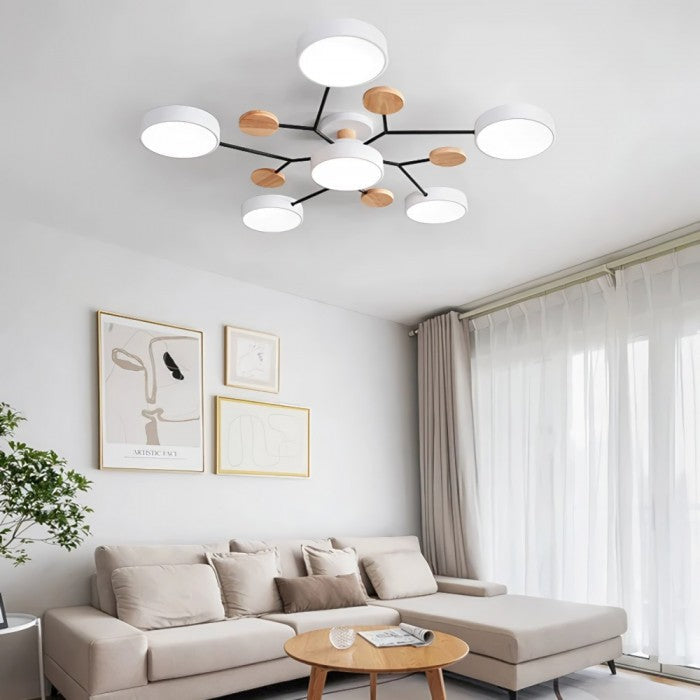 LED ceiling light with organic design for living room and dining area