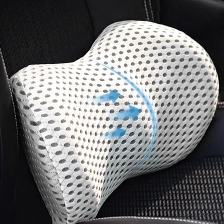 Ergonomic, breathable back cushion for sitting
