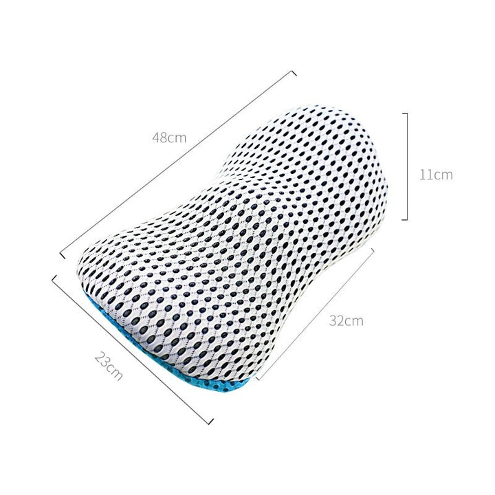 Ergonomic, breathable back cushion for sitting