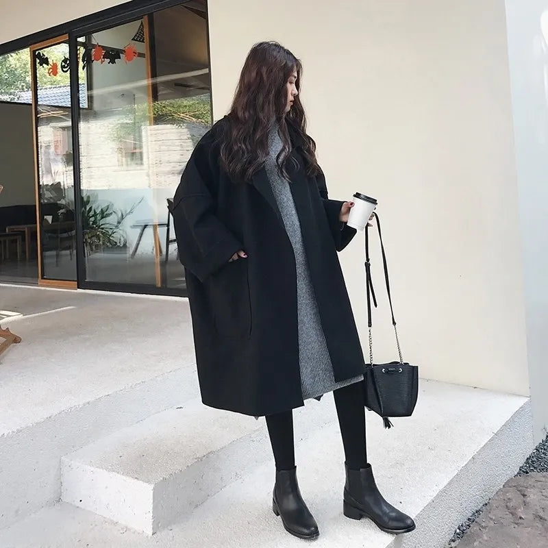 Women's Oversized Wool Blend Trench Coat