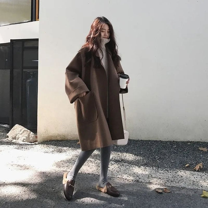 Women's Oversized Wool Blend Trench Coat