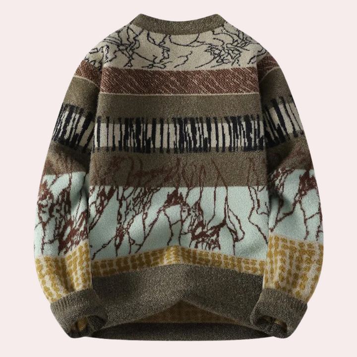 Men's Knit Sweater with Modern Design