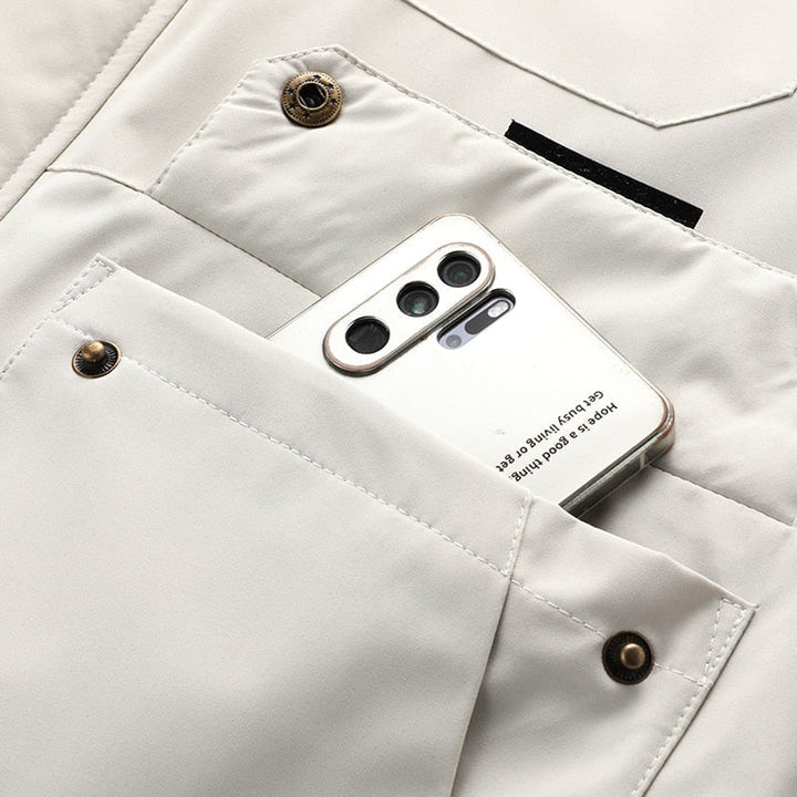 Herren Winterjacke Mit Abnehmbarer Kapuze Und Wetterfestem Design