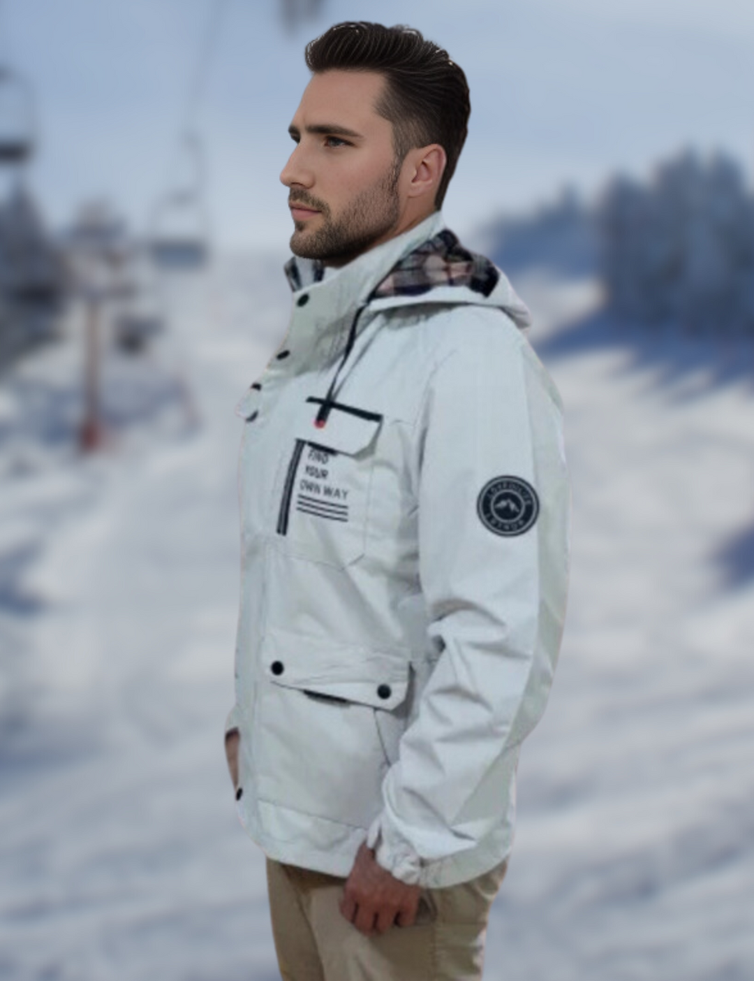 Herren Winterjacke Mit Abnehmbarer Kapuze Und Wetterfestem Design
