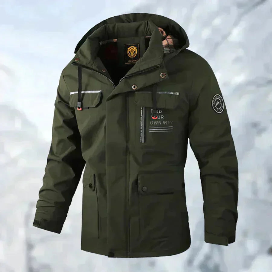 Herren Winterjacke Mit Abnehmbarer Kapuze Und Wetterfestem Design