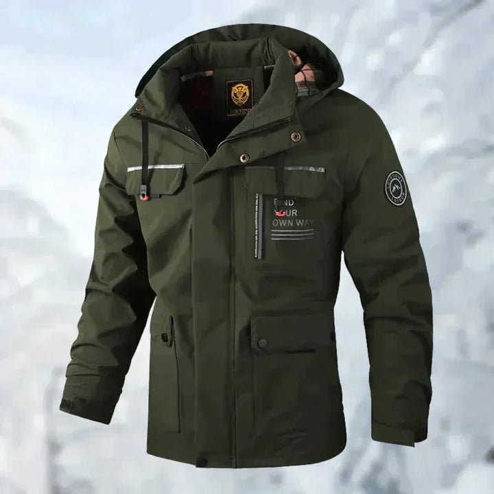 Herren Winterjacke Mit Abnehmbarer Kapuze Und Wetterfestem Design