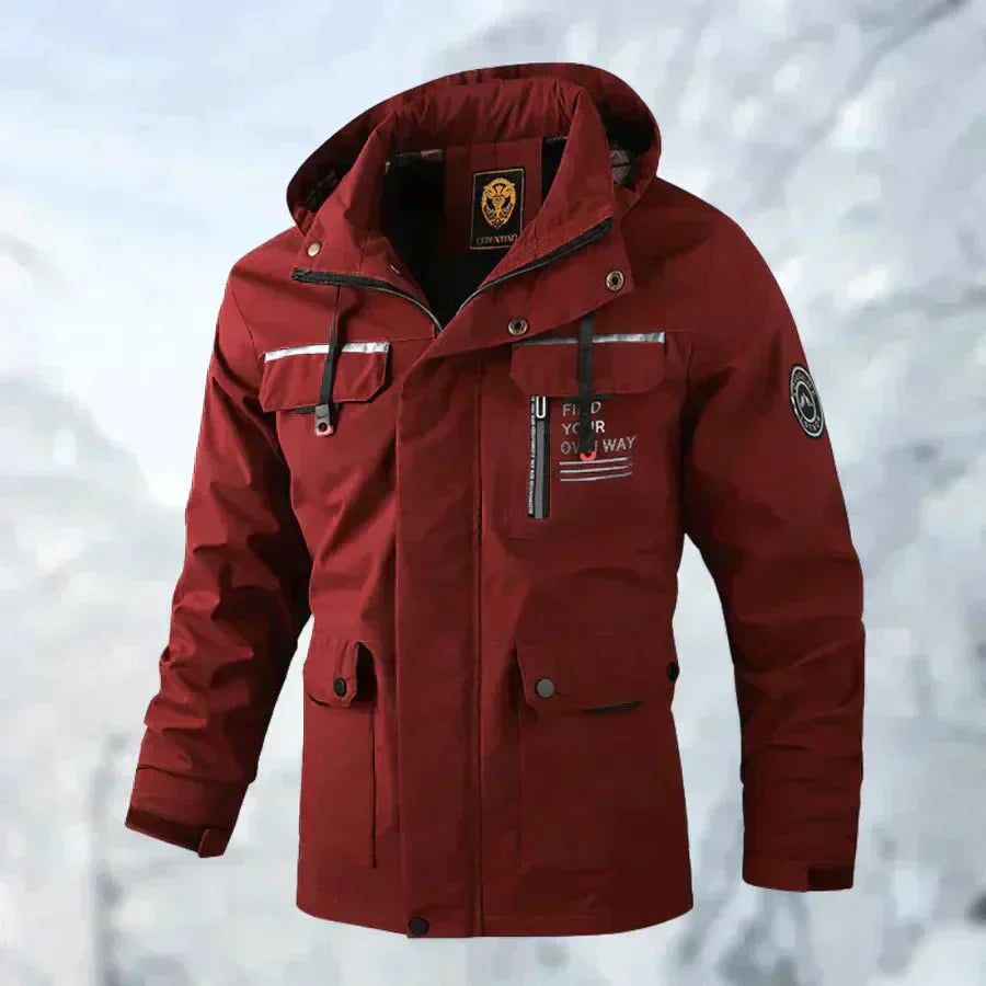 Herren Winterjacke Mit Abnehmbarer Kapuze Und Wetterfestem Design