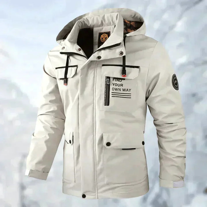 Herren Winterjacke Mit Abnehmbarer Kapuze Und Wetterfestem Design