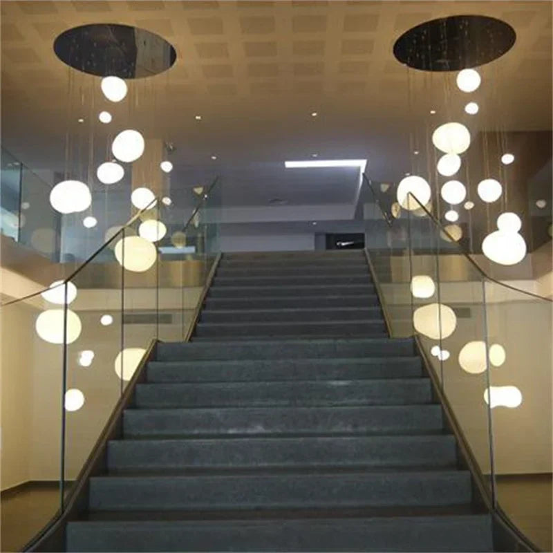 Modern pendant light with frosted glass in a minimalist cluster design