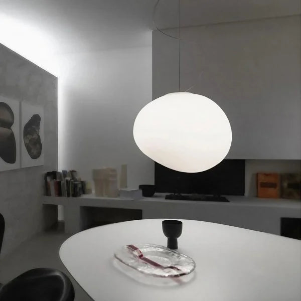 Modern pendant light with frosted glass in a minimalist cluster design
